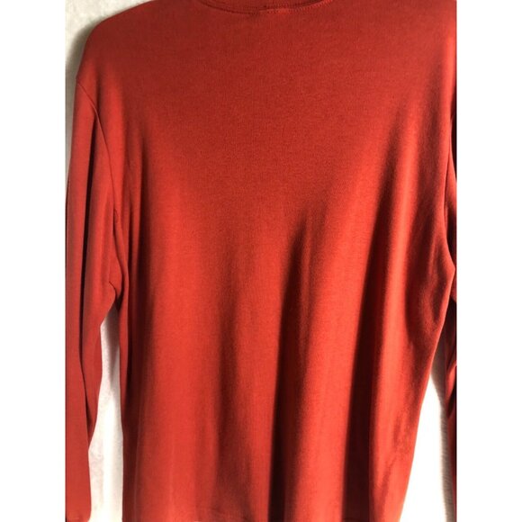 Southern Lady Womens Long Sleeve Mock Neck Top Rust Red L - Picture 8 of 10